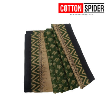 Fancy Cotton Green  Saree with Black Border