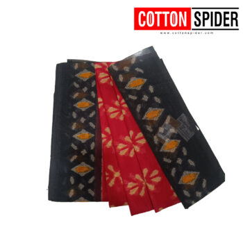 Fancy Cotton Red  Saree with Blue Border