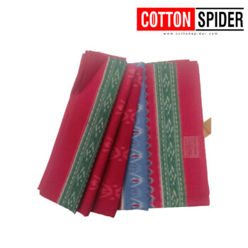Fancy Cotton Blue  Saree with Red Border
