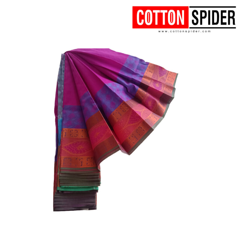 Bud Silk Purple Saree - Image 3