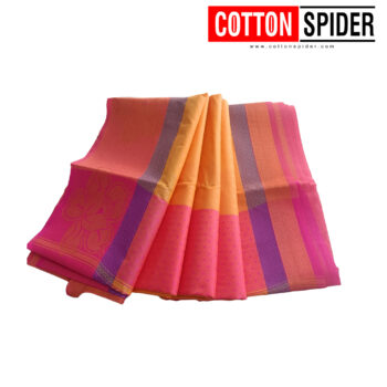 Bud Silk Yellow Saree with Pink Border