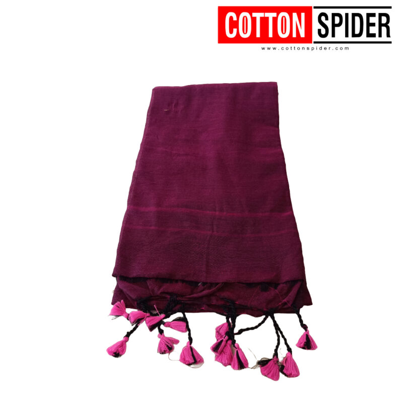 Khadi  Dark Violet Saree - Image 2