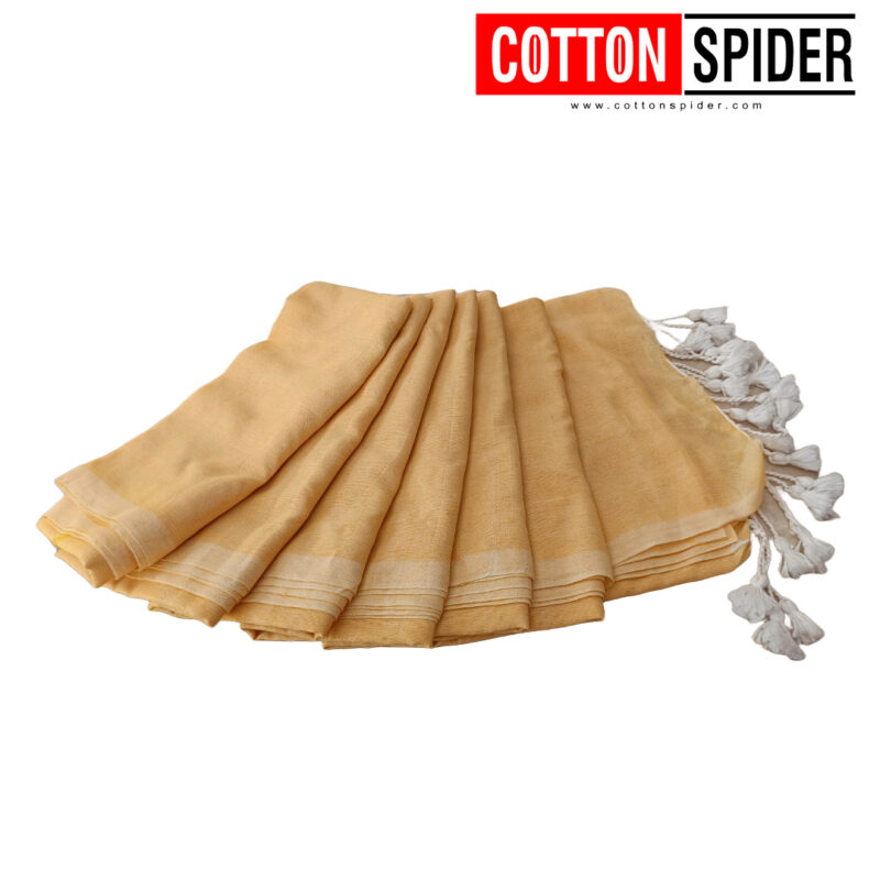 Khadi  Light Yellow Saree