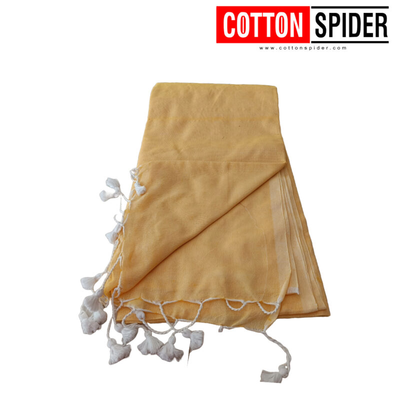 Khadi  Light Yellow Saree - Image 3