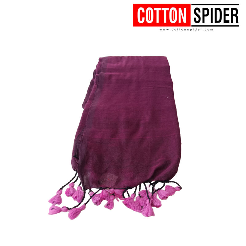 Khadi  Dark Violet Saree - Image 2