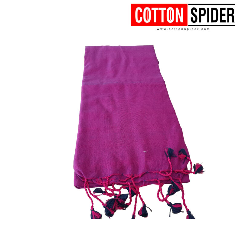 Khadi  Dark Violet Saree - Image 2