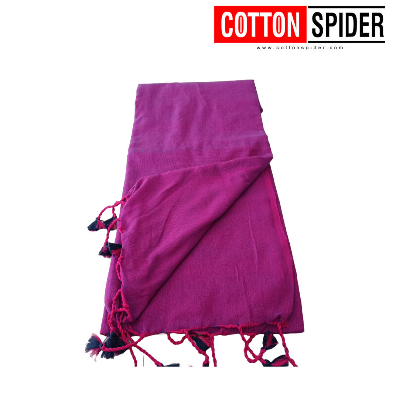 Khadi  Dark Violet Saree - Image 3