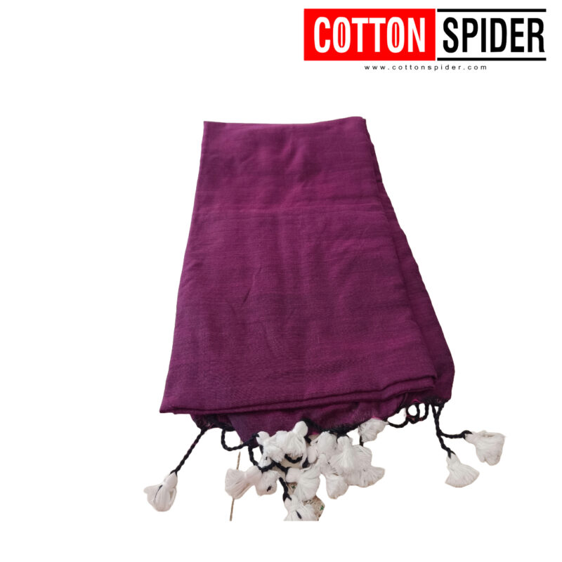 Khadi  Dark Violet Saree - Image 2