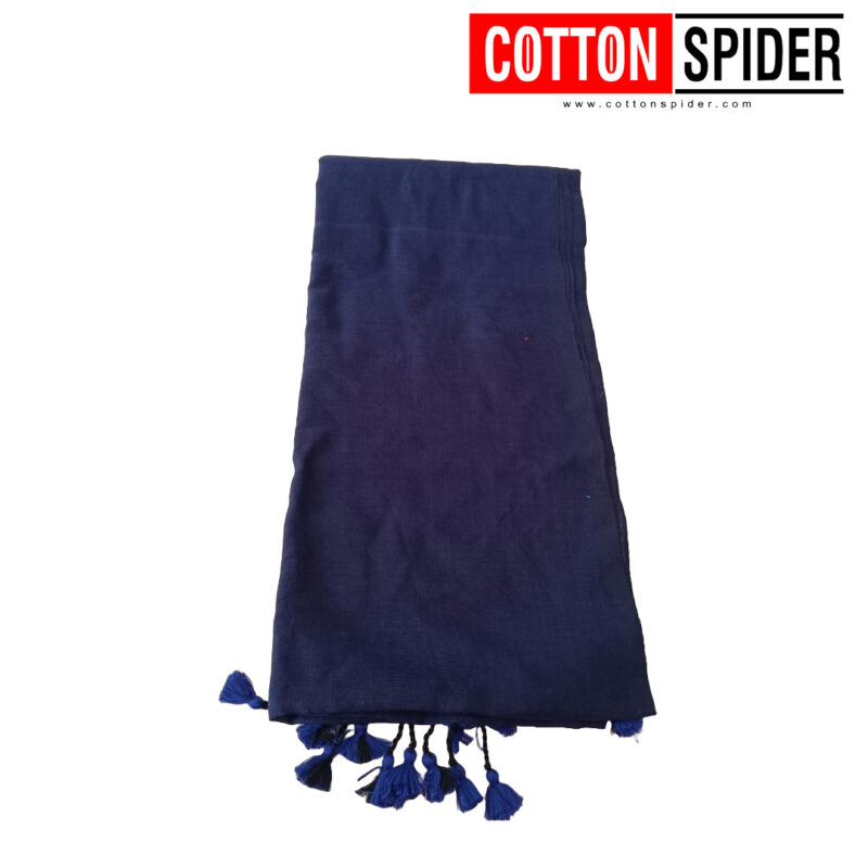 Khadi  Blue Saree - Image 2