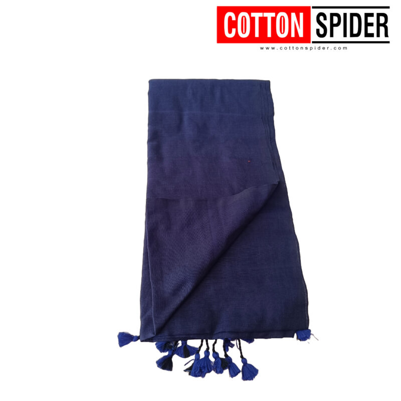 Khadi  Blue Saree - Image 3