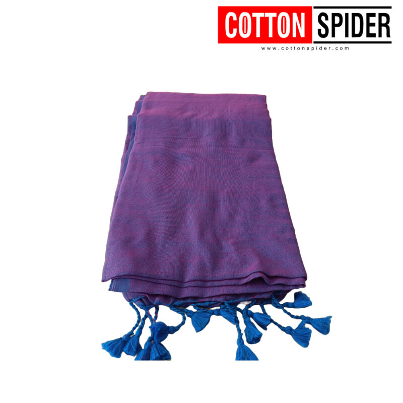 Khadi  Purple Saree - Image 2