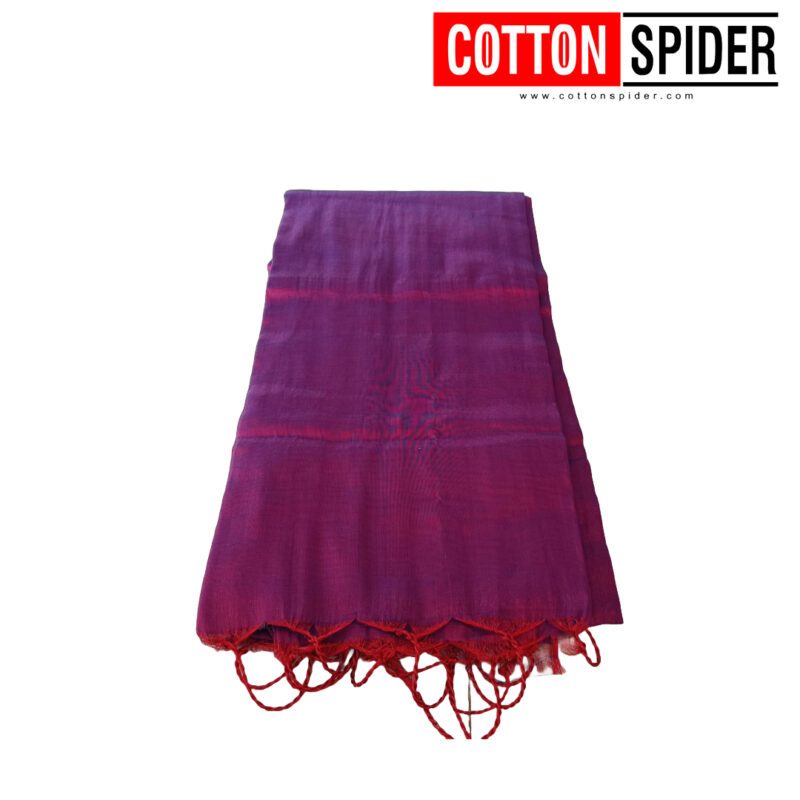 Khadi Tissue Purple Saree - Image 2