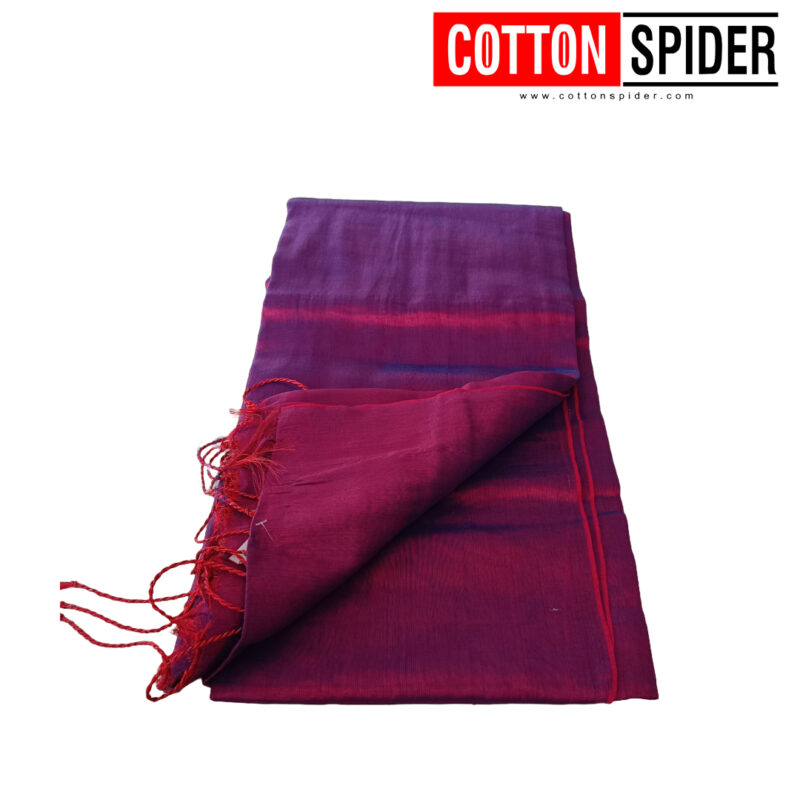 Khadi Tissue Purple Saree - Image 3