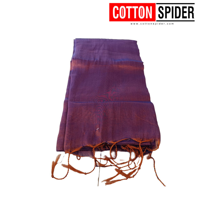 Khadi Tissue Violet Saree - Image 3