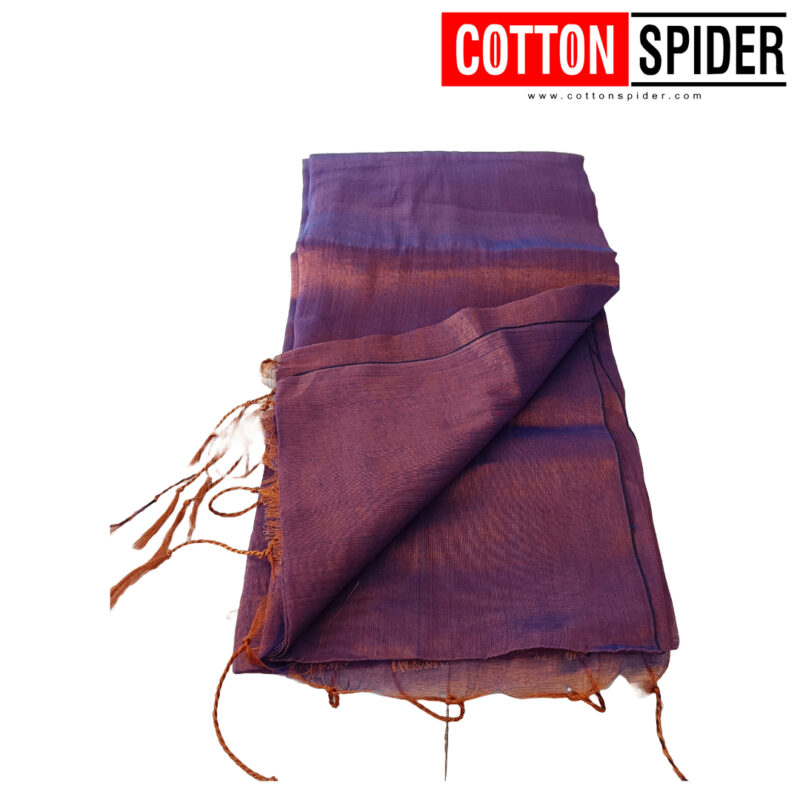 Khadi Tissue Violet Saree - Image 2