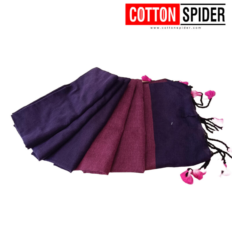 Khadi Dark Violet & Light Violet Saree