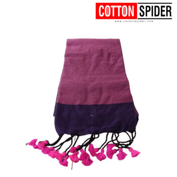 Khadi Dark Violet & Light Violet Saree - Image 2