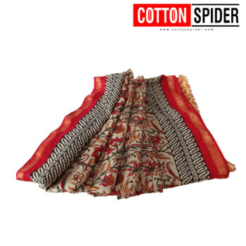 Khadi Sandle & Red  Design Saree