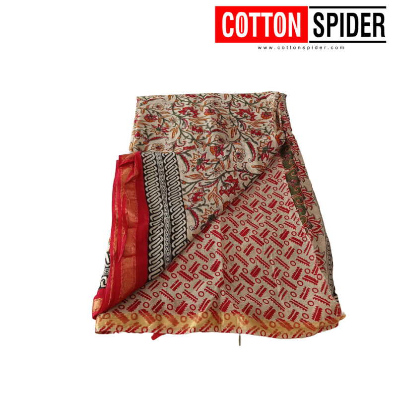 Khadi Sandle & Red  Design Saree - Image 3