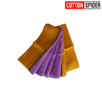 Sungudi  Purple Saree with Yellow  Border