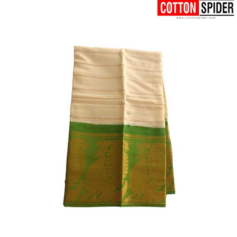 Sungadi half white with Green Border - Image 2