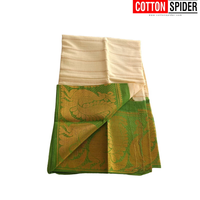 Sungadi half white with Green Border - Image 3