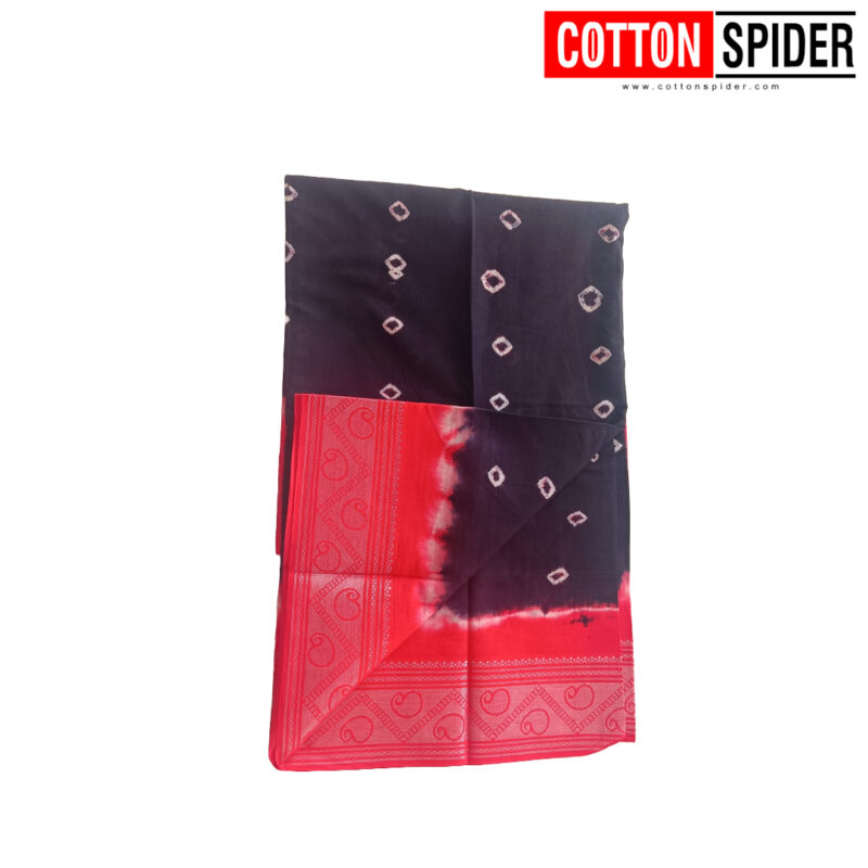 Sungudi  Blue Saree with Pink Border - Image 2