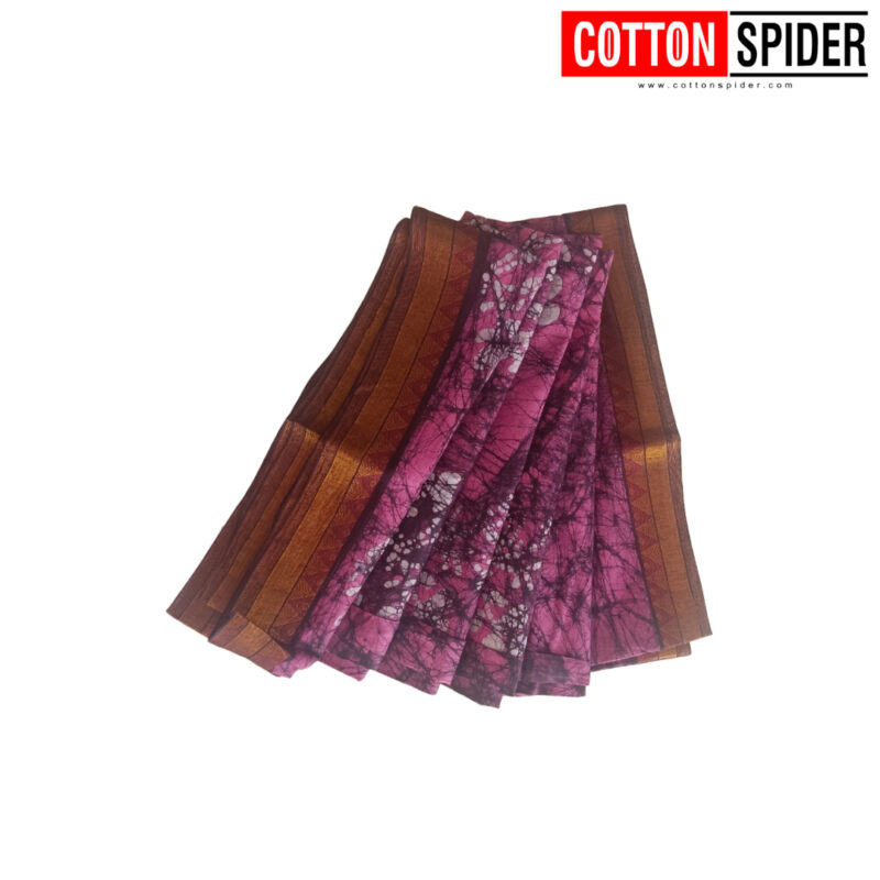Sungudi Purple Saree with Red Border