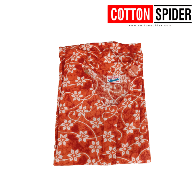 Orange with White Design Nighty - Image 2