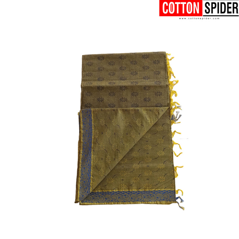 Emboster Olive Green Saree - Image 2