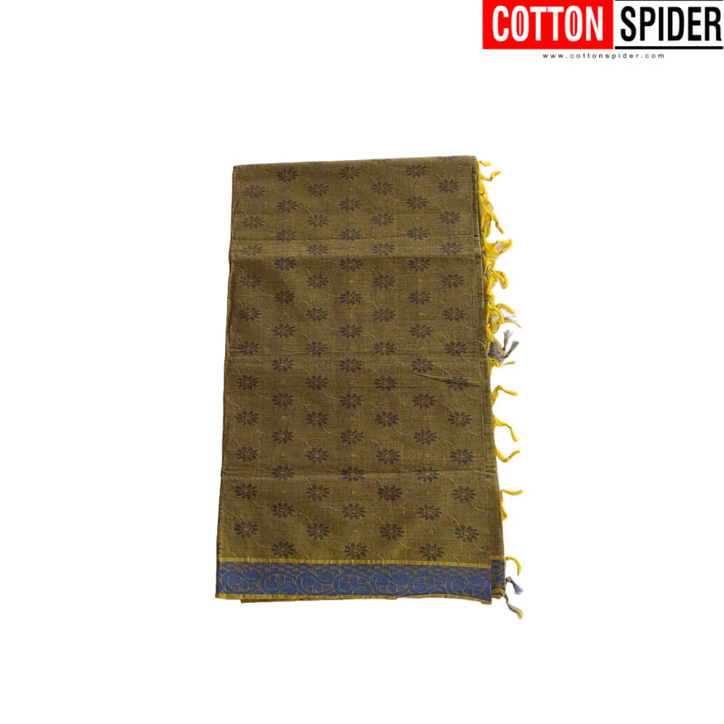 Emboster Olive Green Saree - Image 3