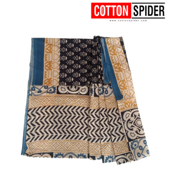 MulMul Sandle with Blue Saree