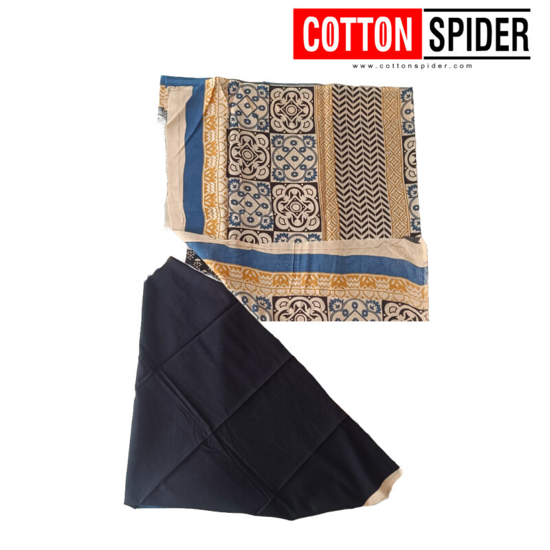 MulMul Sandle with Blue Saree - Image 2