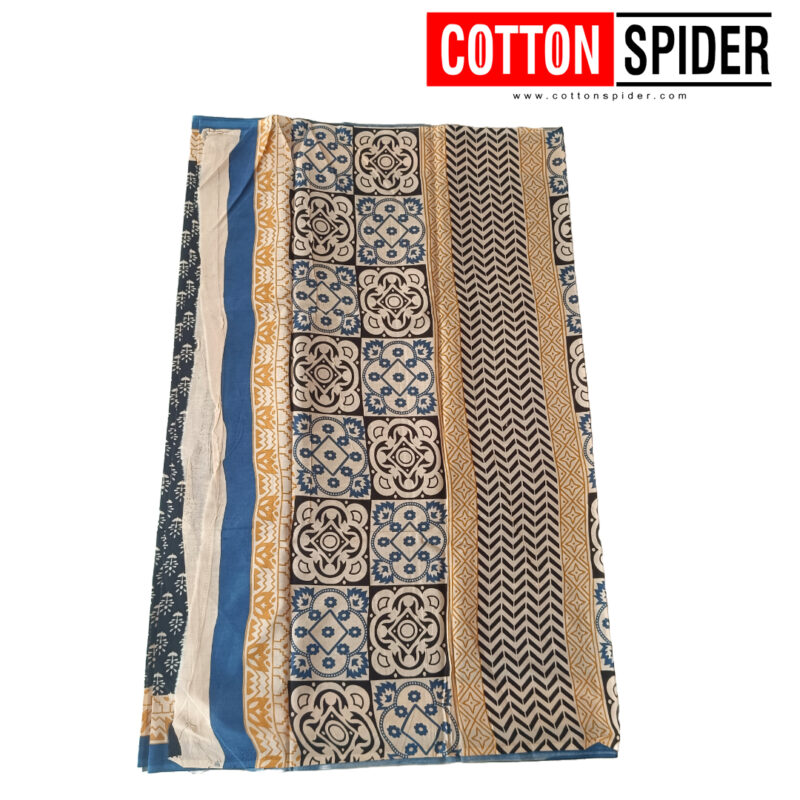 MulMul Sandle with Blue Saree - Image 3