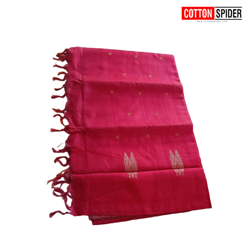 Valainar Red with Musted Yellow Saree - Image 3