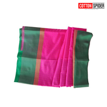 Arani Silk Pink with Green Border Saree