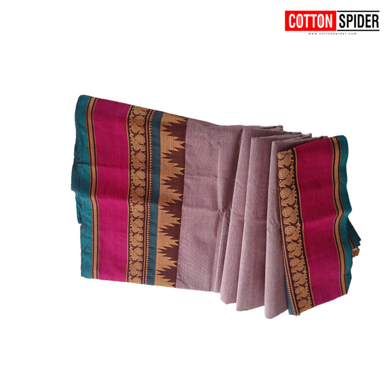 Chettinad Pink & Gray Saree