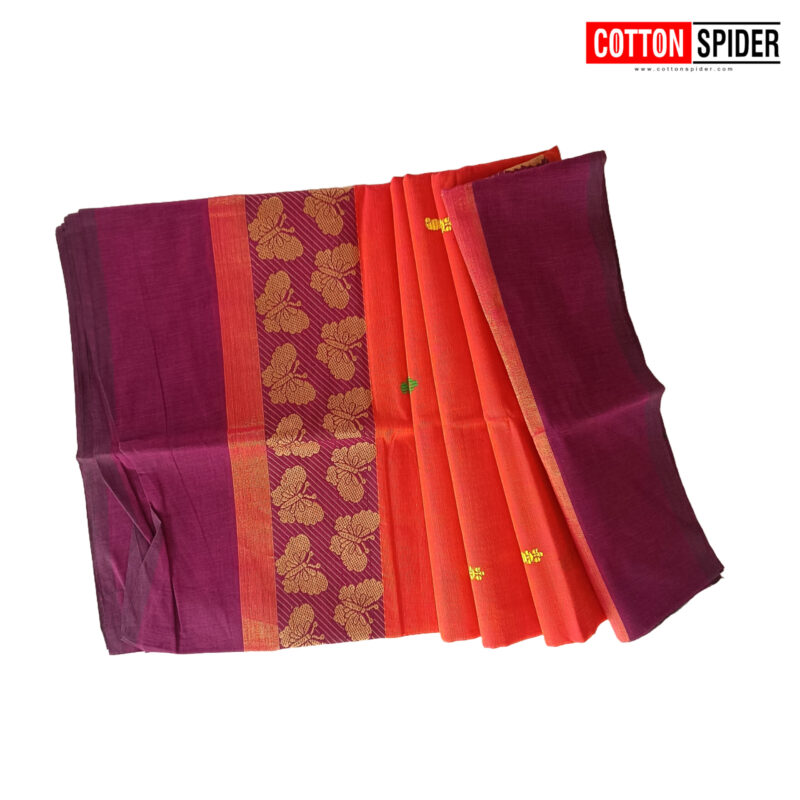 Chettinad Orange Saree