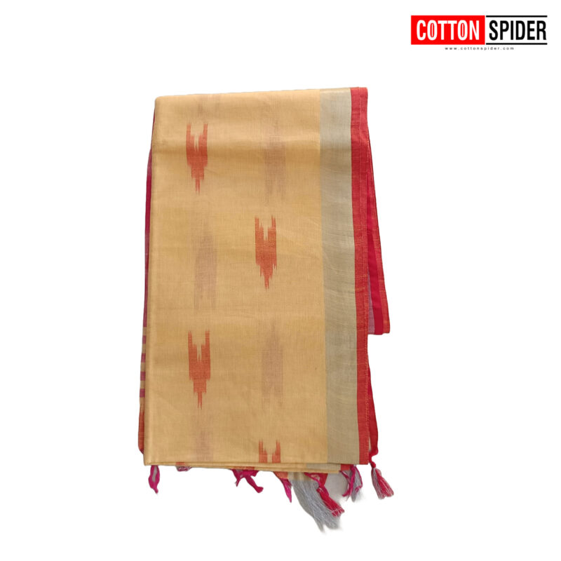 Pochampally  Pink & Yellow Design saree - Image 2