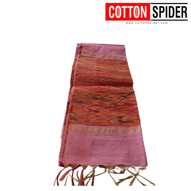 Pochampally  Pink & Yellow Design saree - Image 2