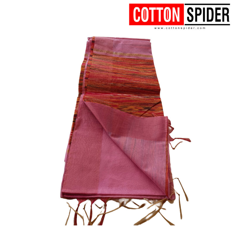 Pochampally  Pink & Yellow Design saree - Image 3