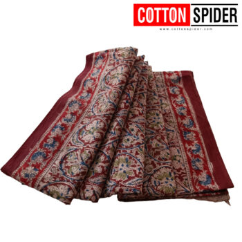 Kalamkari Red & Sandal Designed Saree