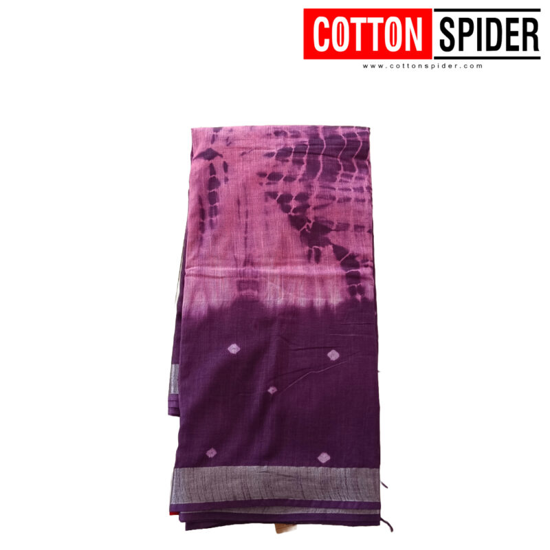 Linen Violet Saree - Image 2