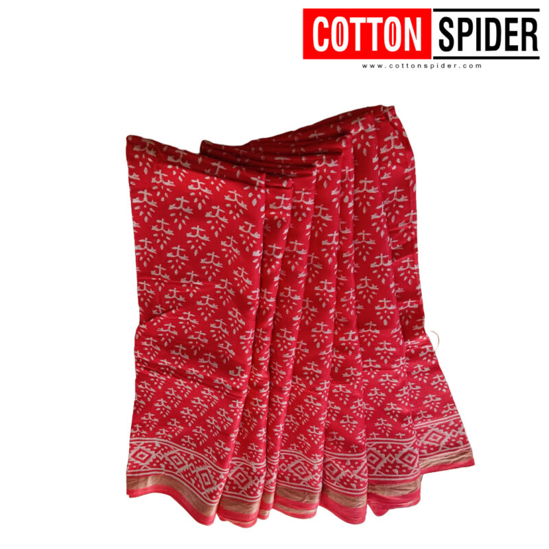 Crepe Red Saree