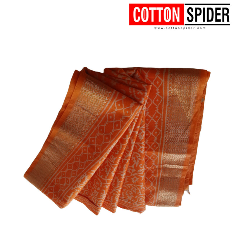 Maheswari Orange Saree