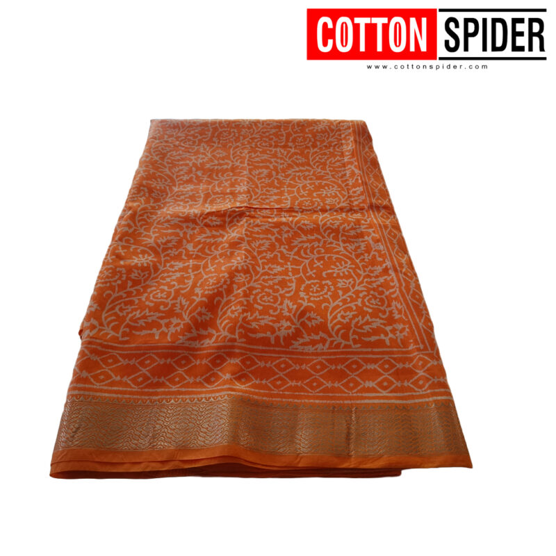 Maheswari Orange Saree - Image 2