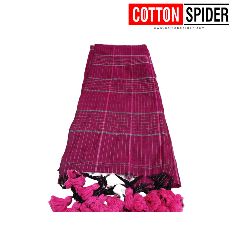 Khadi Violet Saree - Image 2
