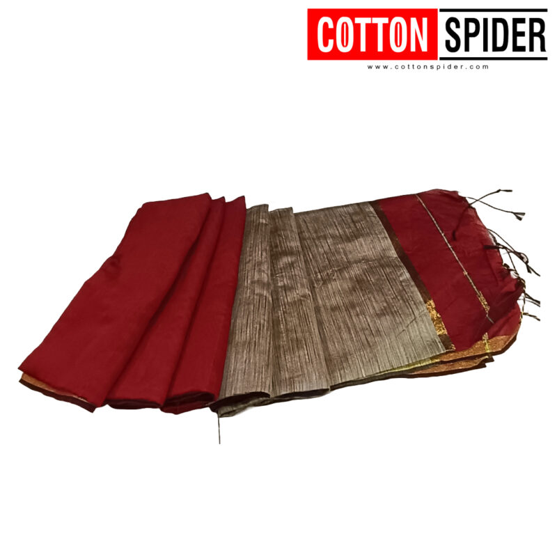 Khadi Red Saree