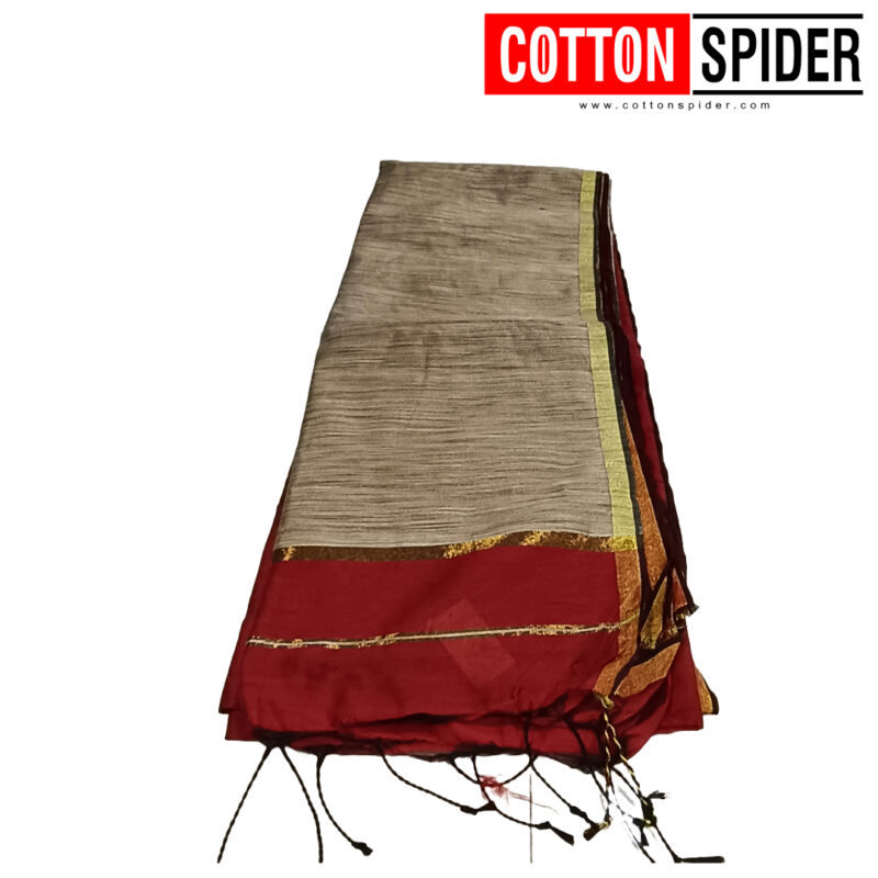 Khadi Red Saree - Image 2