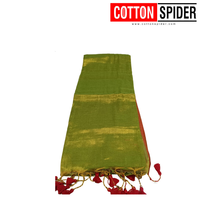 Khadi Light Green Saree - Image 2